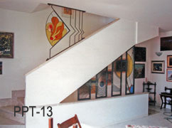 vetri decorati per parapetto scale