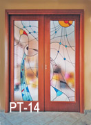 vetri colorati per porta scorrevole