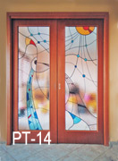 vetri colorati per porta scorrevole